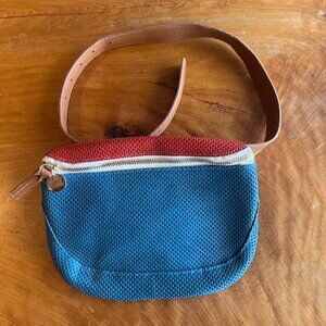 Clare V Perforated Orange Blue & Brown Belt Bag Leather Fanny Pack